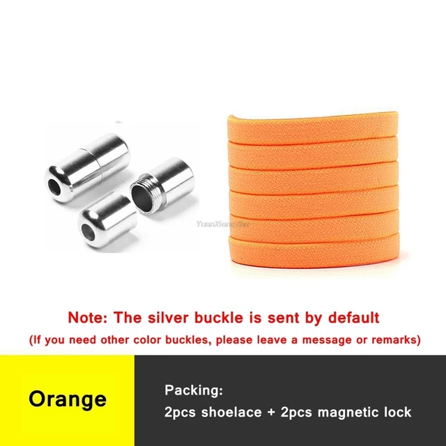 New Elastic Laces without ties Shoelaces for Sneakers Flat No Tie Shoe laces Kids Adult Quick Shoe lace Rubber Band Shoestring Orange