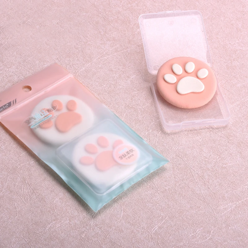 

2pcs Wet and Dry Makeup Air Cushion Red Sponge Puff Set Clear Gel Smooth Powder Foundation cream Contour Facial Cosmetic Tool