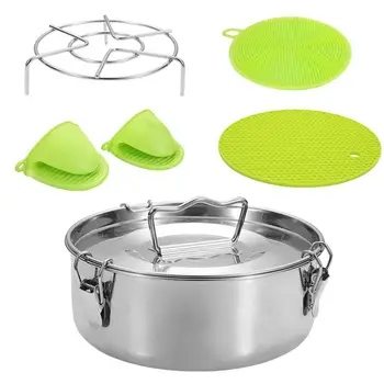 

304 Stainless Steel Steamer Drawer Instant Pot Accessories With Lid And Handle Silicone Insulated Hot Gloves And Insulated Mat