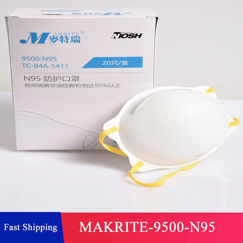 

Fast Shipping MAKRITE-9500-N95 Protective Mask Safety Mask PM2.5 Haze Fog Dustproof Activities Mask