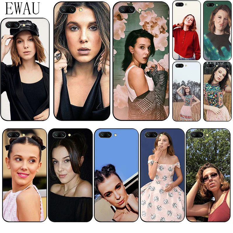 

EWAU Millie Bobby Brown Silicone phone case for Huawei Honor 6A 7A Pro 7C 7X 8X 8C 8 9 Note 10 Lite view 20 9X pro