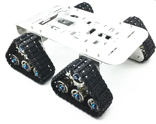 

Hot 4WD Metal Tank Smart Crawler Robotic Chassis for DIY RC Robot Toy Car 25.5x25x23cm Spare Parts F22501