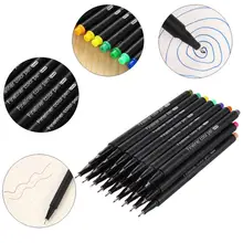 12/24/36 шт/партия Цвет арт изогнутым наконечником ручка для рисования картины микрон/Маркер/Copic тонколинейная Ручка канцелярия для учеников маркер поставить Ar Y8I4