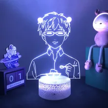 

7/16color Anime lamp The Disastrous Life of Saiki K 3d Night Light for Bedroom Decoration manga Gift Led Bedside lamp