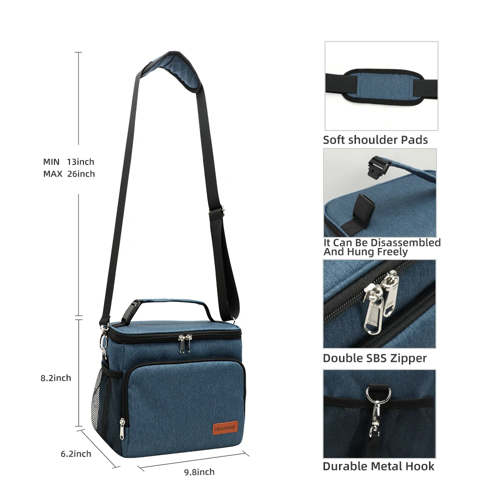 Portable Lunch Bag Waterproof Tote Cooler Handbag Insulated Thermal Bag For Food Bento Pouch Dinner Container
