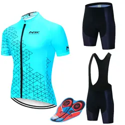 NW 2019 Лето Велоспорт Джерси короткий рукав велосипедный набор одежда ropa Ciclismo uniformes велосипедная Одежда Майо нагрудник шорты