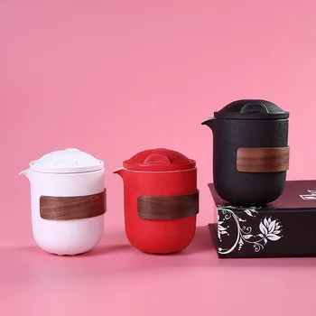 

Chinese Travel Tea Set Ceramic Portable Teacup Porcelain Service Gaiwan Tea Cups Mug of Tea Travel Ceremony Teapot