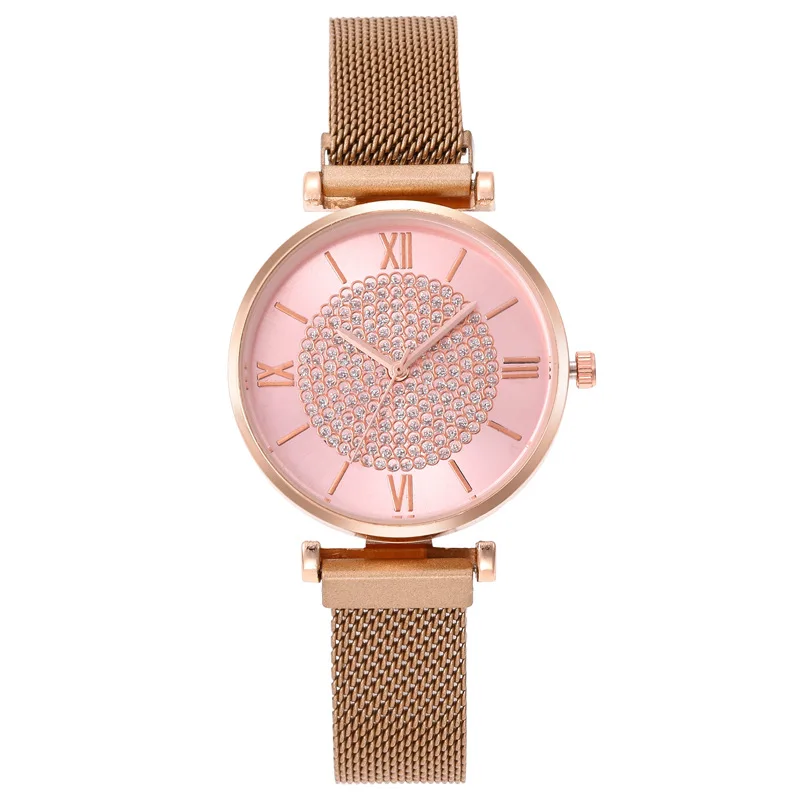 Модные магнитные часы для женщин, роскошные женские наручные часы, кварцевые женские часы, магнитные часы с кристаллами, вечерние часы, подарки