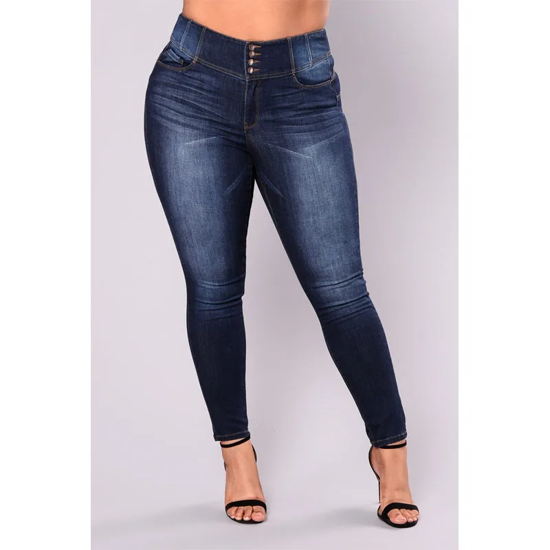Новинка весны и осени, женские джинсы с высокой талией и пряжкой, большие размеры, обтягивающие джинсы с толстыми MS, Стрейчевые джинсы, женские брюки-карандаш