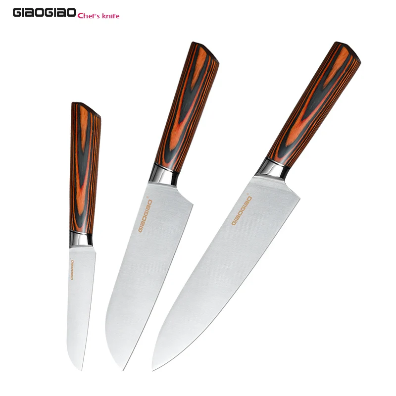 GIAOGIAO Chef Knife With Wooden Handle 4CR14MOV Stainless Steel Kitchen Paring Cooking Tool Santoku Sashimi Peeling Knives | Дом и сад