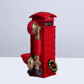 

1 Pc Piggy Bank Resin Cute Telephone Booth Shaped Money Container for Teenagers Kids