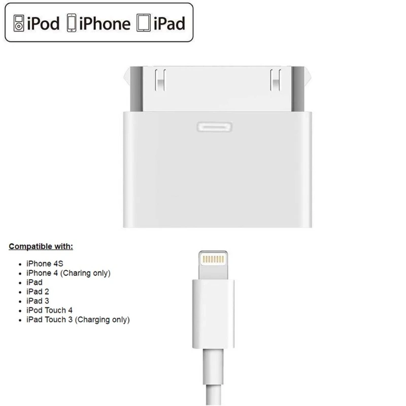 8 контактный разъем для 30 pin типа папа адаптер конвертер iPhone 4 4S iPad 2 3 Touch