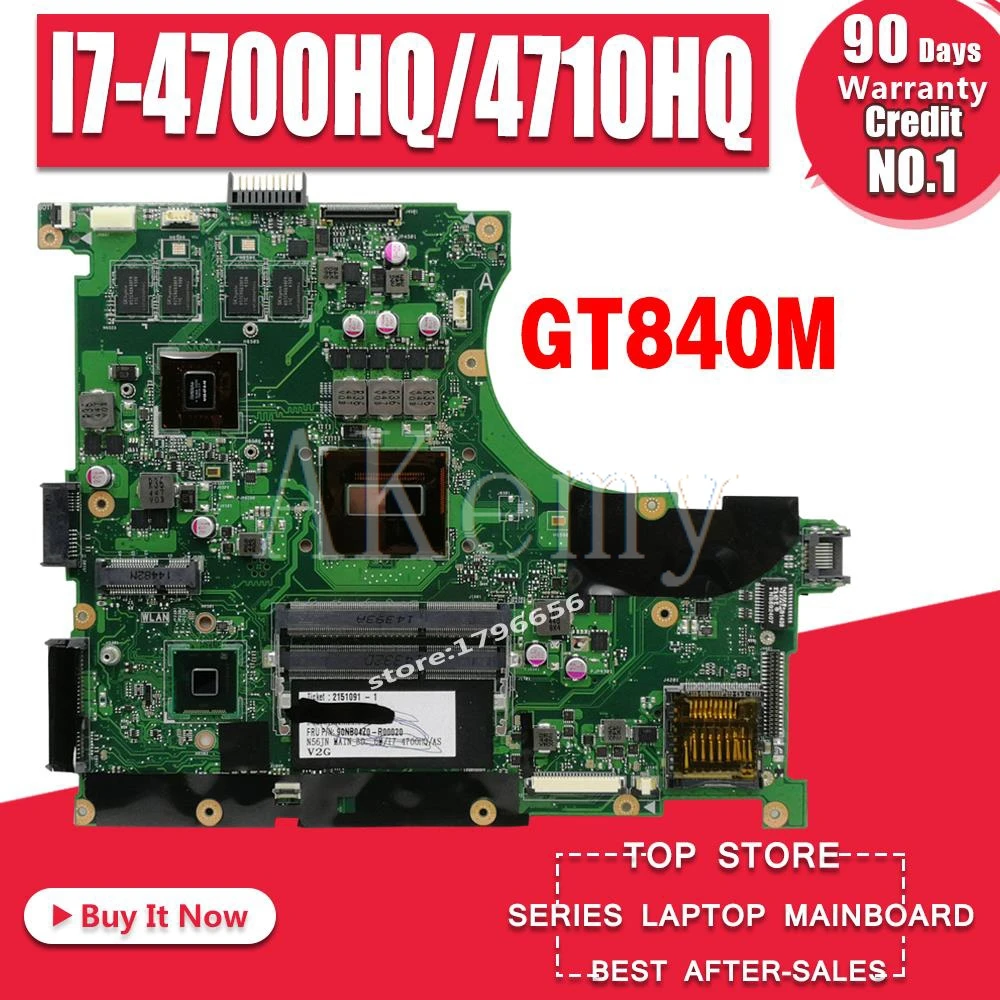 N56JN Laptop motherboard For Asus N56J N56 Test original mainboard I7-4700HQ/4710HQ GT840M-2GB | Компьютеры и офис