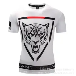 Бо ju 3D печатных AliExpress короткий рукав мужская футболка с белым леопардом с карманом для ультра-тянущиеся для фитнеса колготки спортивные