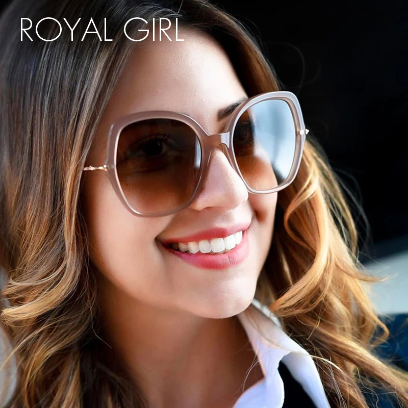 Женские квадратные солнцезащитные очки ROYAL GIRL большие с большой оправой модный
