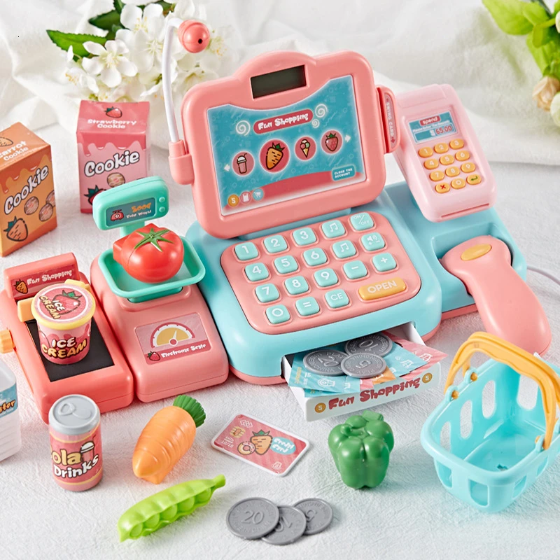 Kids Toy Supermarket Till Cash Register Shop Trolley Accessories Play Fun Child. 