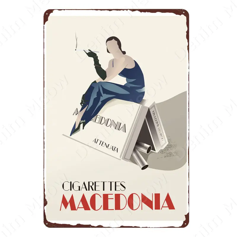 Targa Decorativa Vintage In Metallo Con Sigari - Poster In Alluminio 20x30 Cm Per Bar, Pub, Ufficio E Casa, Arredamento Originale