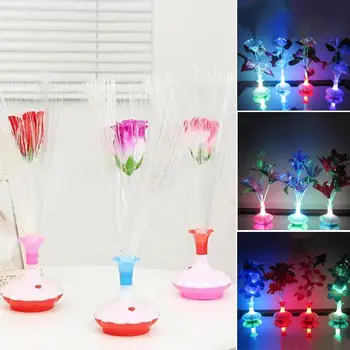 

LED Optical Fiber Lamp Flower Lily Vase Night Light Decoration Colorful