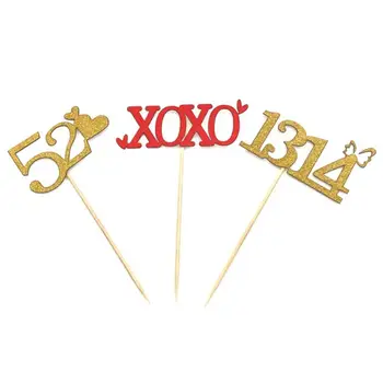 

Valentine's Day Cake Decorate Card 520 I Love You Cake Topper Acrylic Happy Birthday Cake Hot Stamping Celebration Insert Card