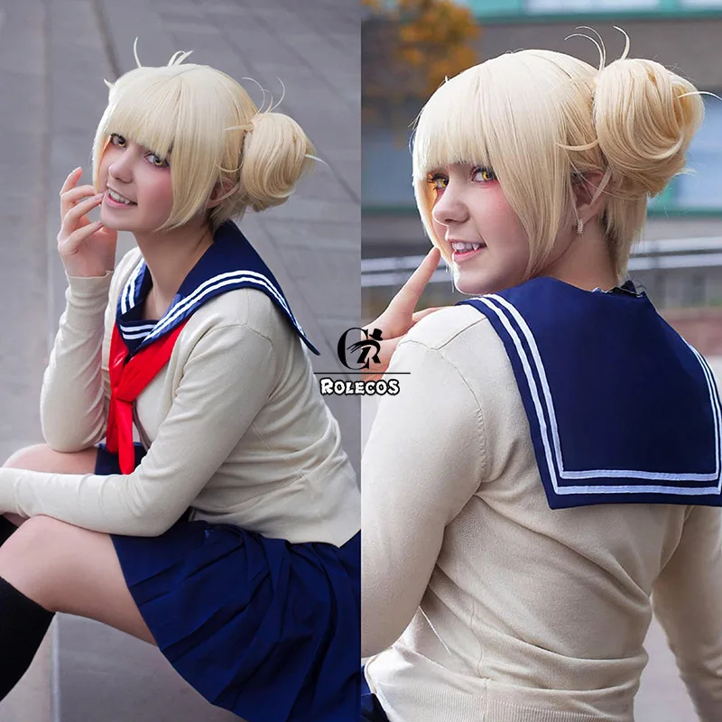 ROLECOS аниме MHA Косплей волосы крест мой тело головной убор BNHA химико Тога