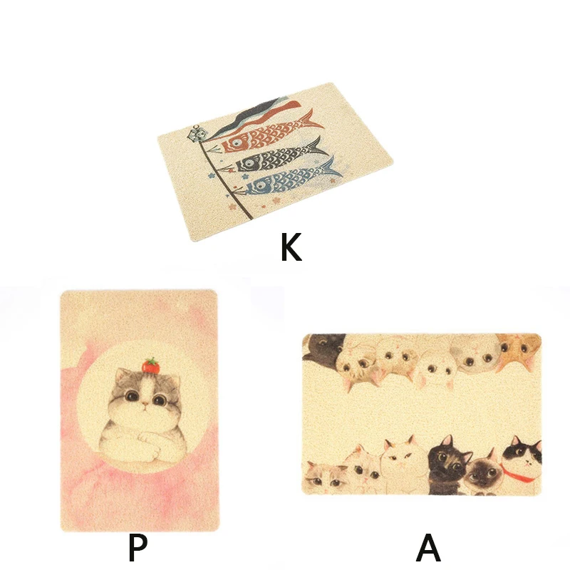 Коврик для кошачьего туалета, противоскользящая кровать, ПВХ, собачья миска для котенка, кормление, питьевая салфетка, милый рисунок, дышащий коврик для сна Dd
