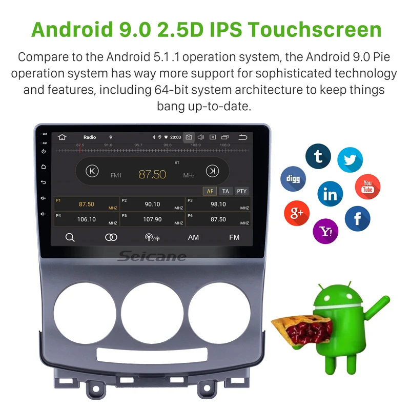 Best Seicane Android 9.0 9 inch Car Multimedia Player GPS Navi Radio for Mazda 5 2005 2006 2007 2008 2009 2010 With SWC WIFI 1 Best Seicane Android 9.0 9 inch Car Multimedia Player GPS Navi Radio for Mazda 5 2005 2006 2007 2008 2009 2010 With SWC WIFI 1