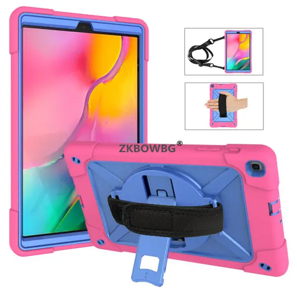 Ручной ремешок плечевой ремень дети чехол для Samsung Galaxy Tab A 10,1 SM-T510 SM-T515 T510 T515 противоударный чехол с подставкой в виде ракушки