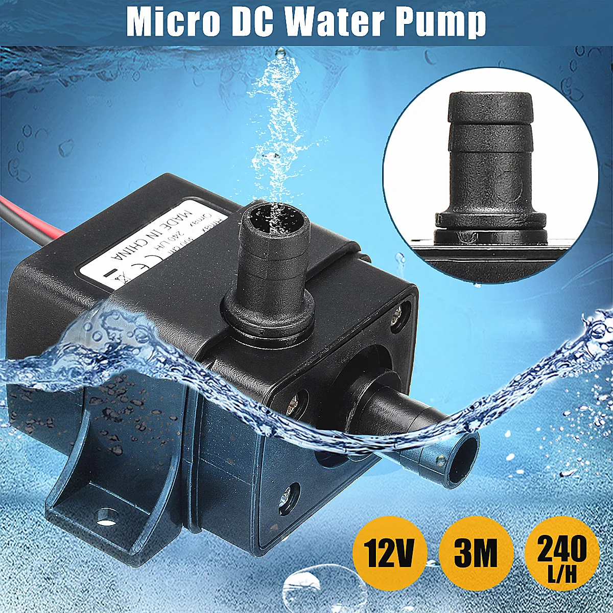 Мини бесщеточные водяные насосы 240 л/ч DC 12 В 4 8 Вт 3 м Мотор погружной водяной насос