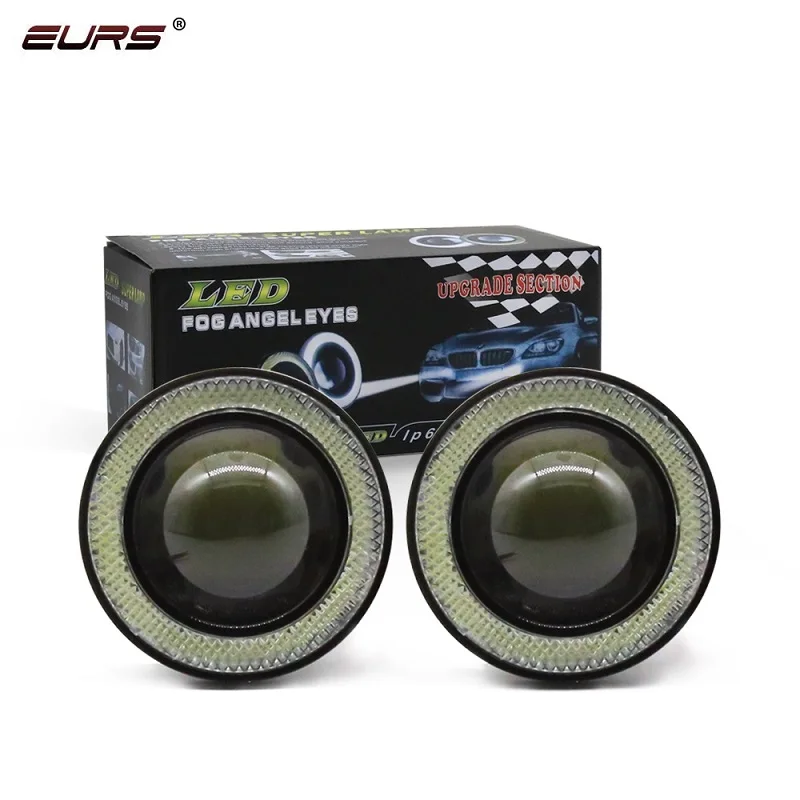 

EURS 2 шт., водонепроницаемый проектор, фонарь, лампа дневного света 89 мм, дневные ходовые огни, 12 В, противотуманная лампа, белый, синий, красный, зеленый