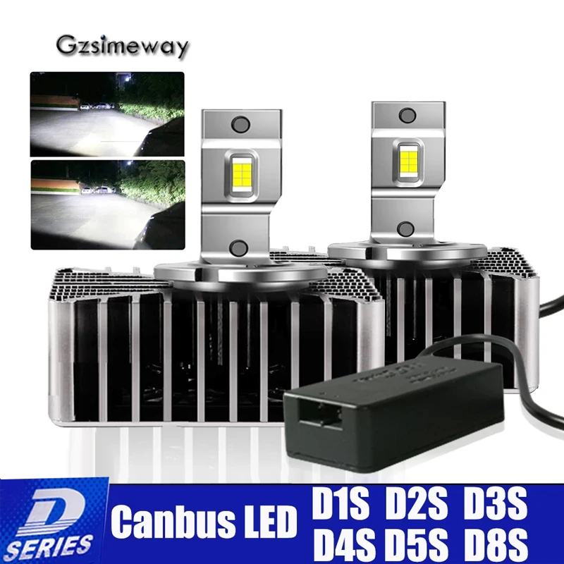 

D1S D3S LED Canbus Lamp D5S D8S D4S D2S Plug And Play Headlight Bulbs Replacement Original HID D2R D4R 32000LM 6000K Auto Lights