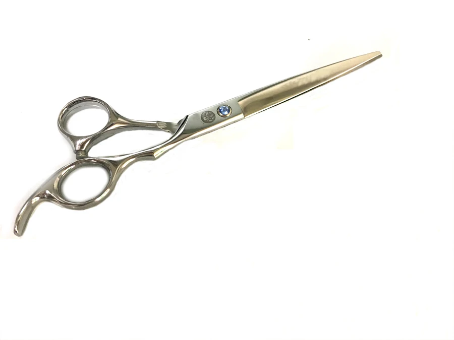7.0 inch 6.5inch professional pet grooming scissors thinning shears curved hair scissors cat dog grooming shears cutting - Цвет: silver cutting