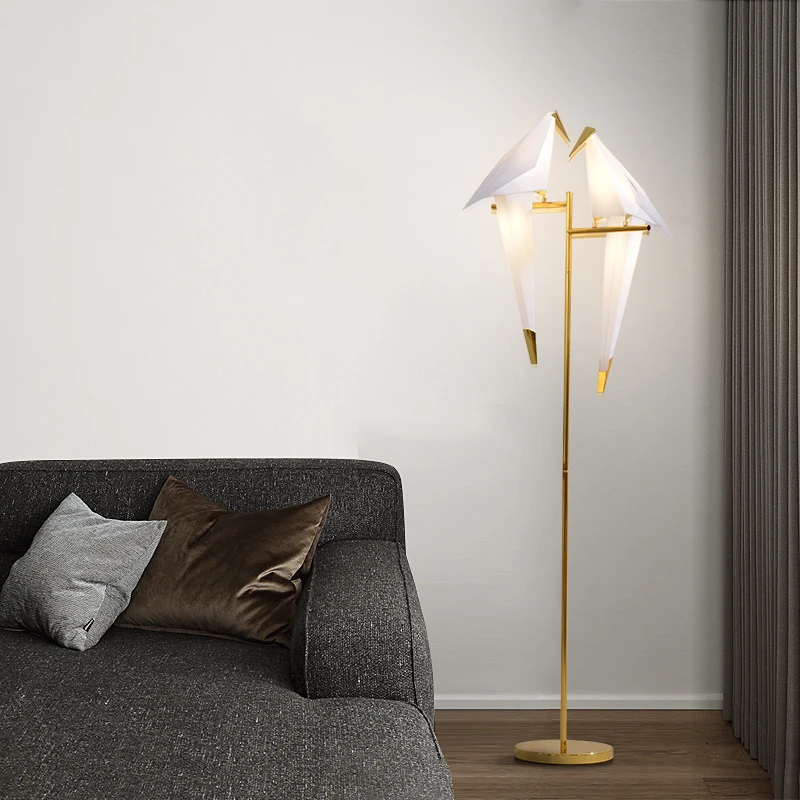 LED Bird floor lamp Standing lamp Living room Bedroom Studio stand up Desk lamp Studing Reading origami light