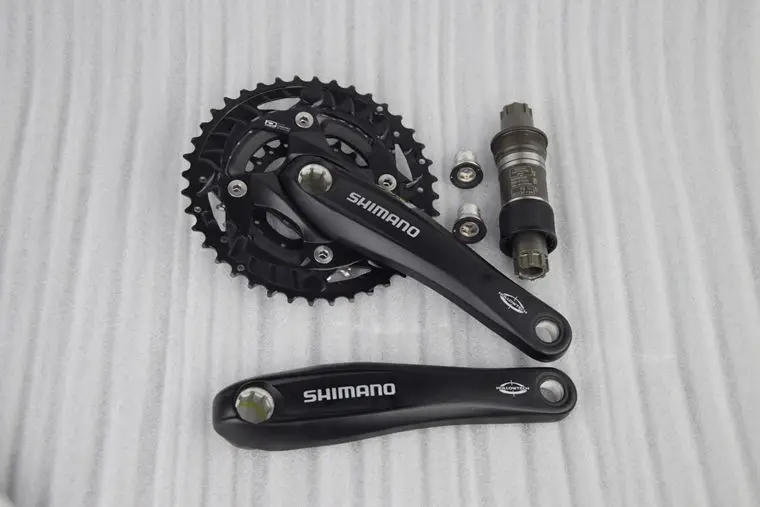 Shimano M523 святить цельное шлицевой шатун со звездами для велосипеда Шестерни 10-Скорость шатун для горного велосипеда 30 Скорость диаметра окружности болтов