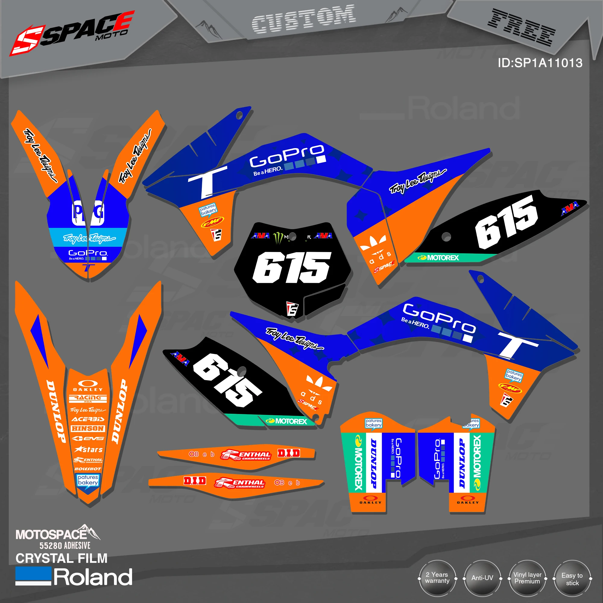 

MotoSpace Custom Team Graphics Backgrounds Decals 3M Stickers Kit For KTM 2011-12SXF 2012-13EXC 013