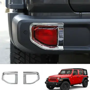 

ABS Chrome Rear Fog Light Lamp Cover Trim 2pcs For Jeep Wrangler JL 2018 - 2019
