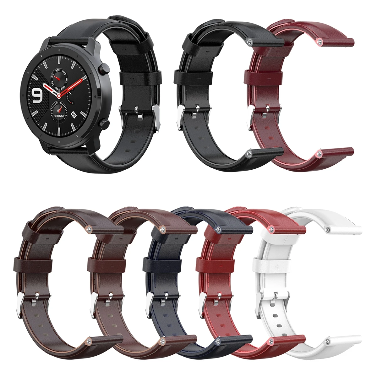 

For Amazfit GTR Watch Band 42mm Oil Wax Real Cowhide Women Men Replacement Watch Strap For Amazfit GTR 20mm Width
