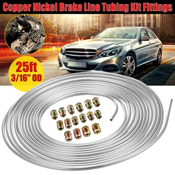 

25 Ft. Roll Coil of 3/16" OD Copper Nickel Brake Line Tubing Kit with Fittings