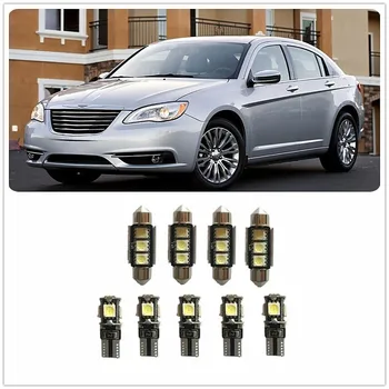 

9 PCS White T10 LED door Foot Well Cargo Tag Lights Interior Package kit For Chrysler Grand Voyager Dynasty Crossfire Daytona