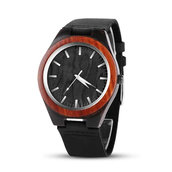 

Wood Watches Popular Leather Strap Men's Watch Men Watch Clock saat reloj hombre erkek kol saati Unique Wood Wrist Watch Fashion