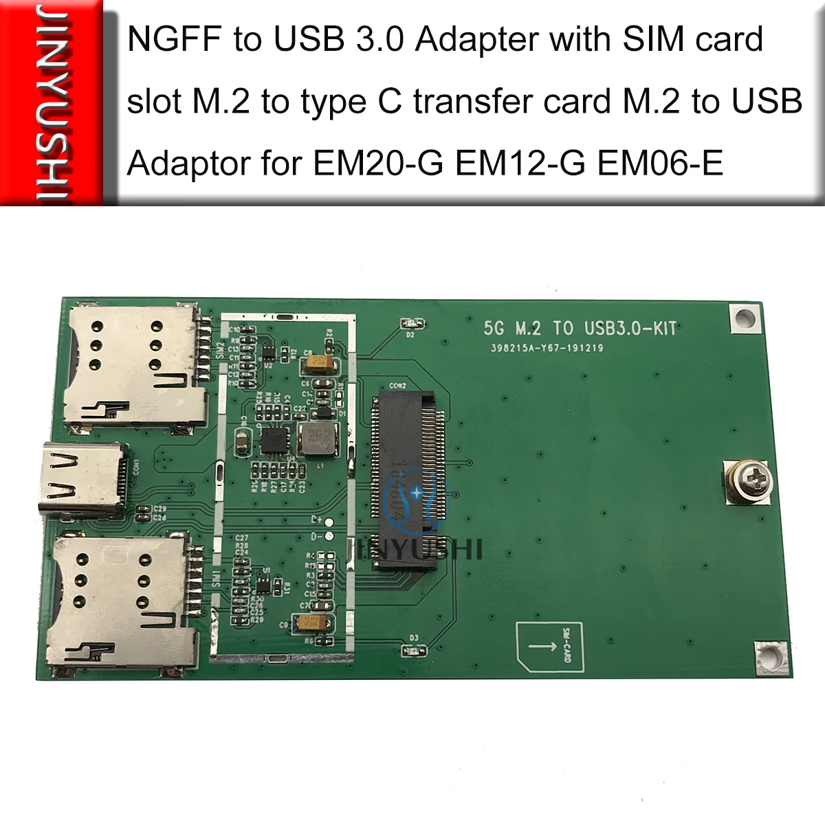 

Адаптер M.2-USB, карта передачи NGFF на type C для всех модемов M.2 FN980m, RM500Q-GL EM7565 SIM8200EA FM150