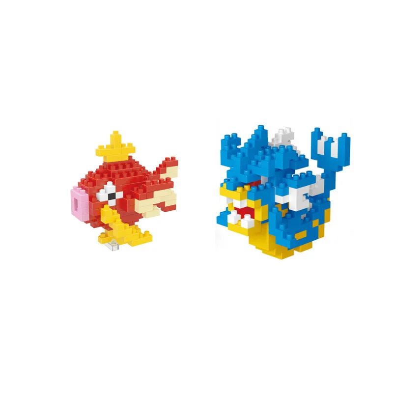 

building bricks Poke monsters game magikarp Evolution nanobricks Nintendoes Gyarados micro diamond block toys collection