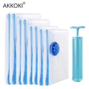 

Vacuum Bag For Clothes Quilt With Valve Storage Foldable Compressed Organizer Transparent Border Home Space Saving Seal Packet