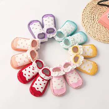 

0-24M Autumn Winter Toddler First Walkers Soft Sole Non-slip Cotton Cartoon Baby Shoes With Lace