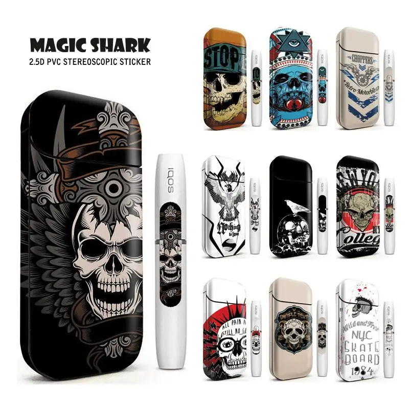 

Magic Shark Skull 3M Printing Sticker For IQOS 2.4 Plus E Cigarette Accessories Protective Skin Case Cover 4006-4015