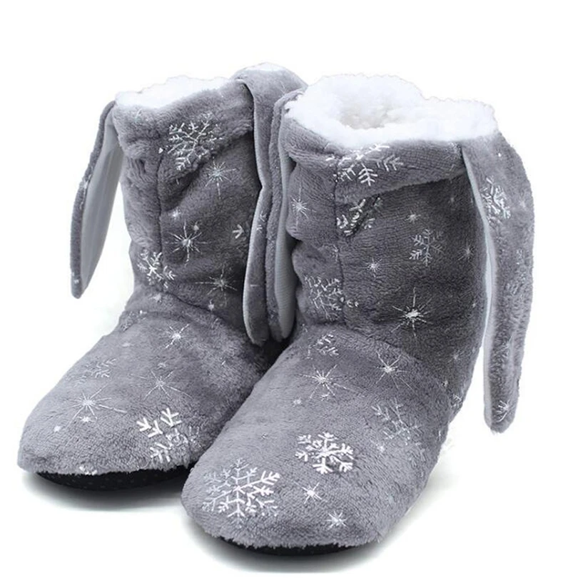 

Snow Boots Women Shoes Winter Flat Ankle Boots Female Slip On Furry Fur Skid Warm Plush Cotton Home Booties botas mujer A40