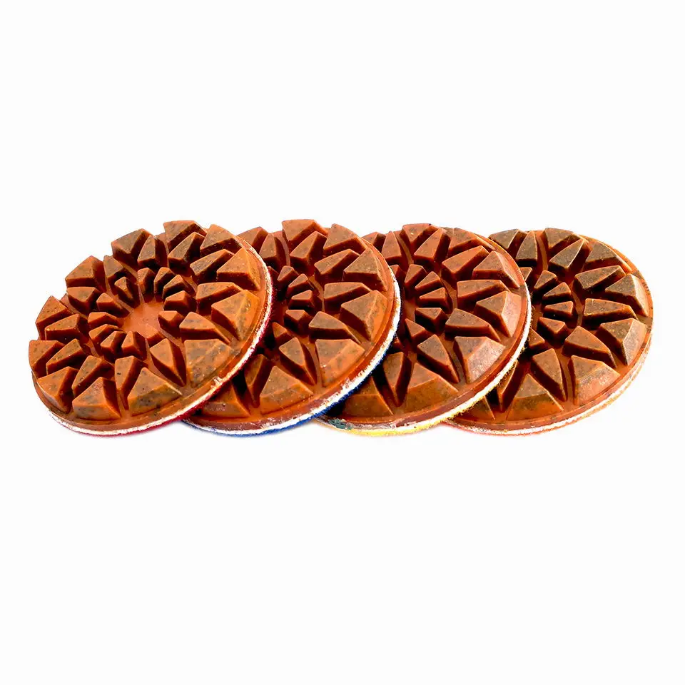 RIJILEI 4PCS 4inch Diamond polishing pads Hybrid Copper bond wet concrete floor plishing pad for granite marble Grinding Discs RIJILEI 4PCS 4inch Diamond polishing pads Hybrid Copper bond wet concrete floor plishing pad for granite marble Grinding Discs