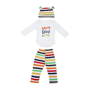 

3pcs Baby Boys Girls Kids Newborn Hat+Romper+Pants Trousers Outfit Clothing Set Colour:Colourful Size:80(6-12 Months)