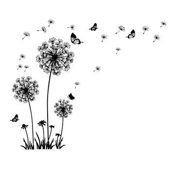 

1 PCS Butterfly Flying in Dandelion Bedroom Living Room Decoration Stickers PVC Wall Stickers Home Decor Backdrop