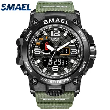 Men Military Watch 50m Waterproof Wristwatch LED Quartz Clock Sport Watch Male relogios masculino 1545 Sport Watch Men S Shock 1