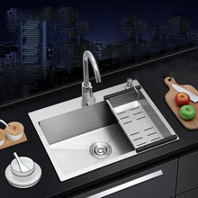 304 Stainless Steel Kitchen Sink Topmount Or Undermount Single Bowl Wash Basin For Home Fixture With Drainage Accessories